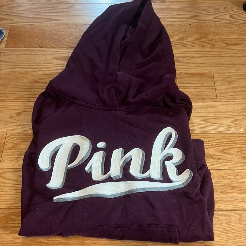 GOOD CONDITION maroon Victoria Secret Pink hoodie size M